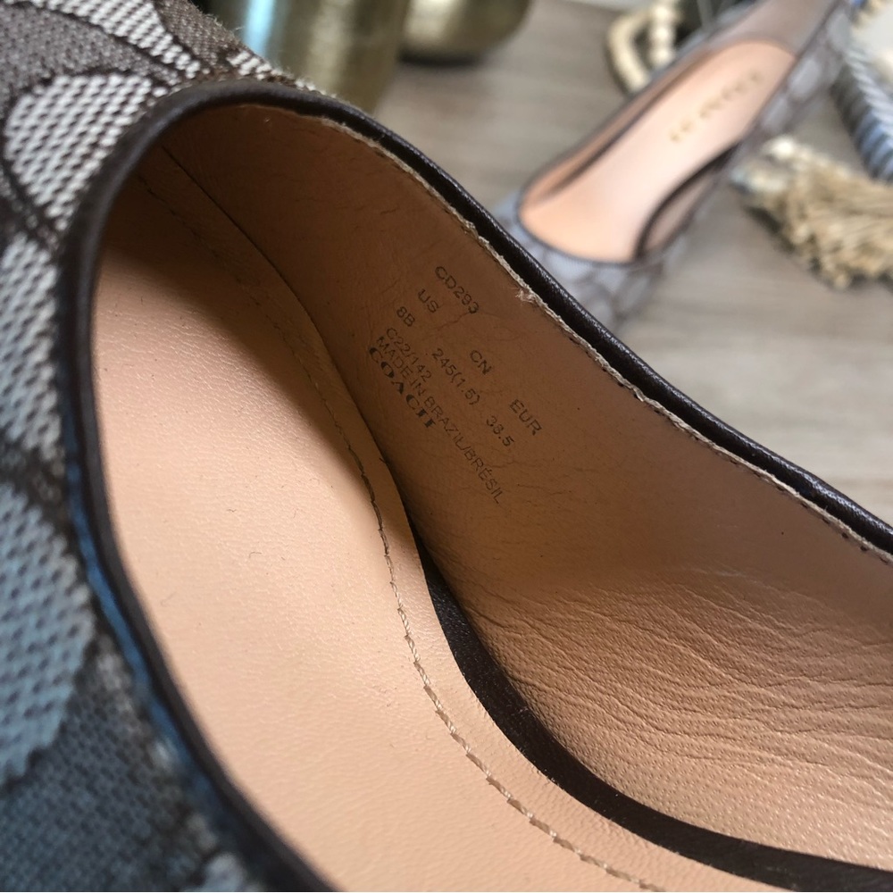 Coach Skyler Pump In Signature Jacquard Brown Pointed Toe Heels 8 - Picture 7 of 12